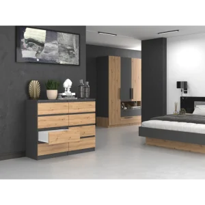 Hucoco MILAN – Commode De Chambre 8 Tiroirs – 138x97x40cm – Meuble De Rangeme… marques pas cher 10