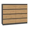Hucoco MILAN – Commode De Chambre 8 Tiroirs – 40x120x97cm – Style Moderne – M… à prix réduits 17