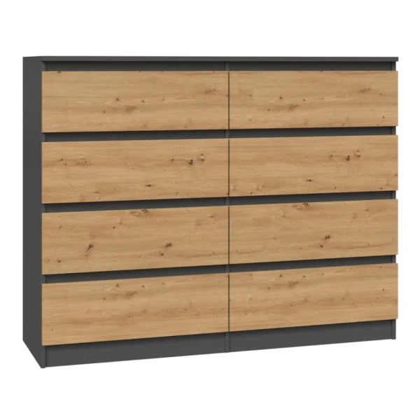 Top ventes Hucoco MILAN – Commode De Chambre 8 Tiroirs – 40x120x97cm – Style Moderne – M… 1