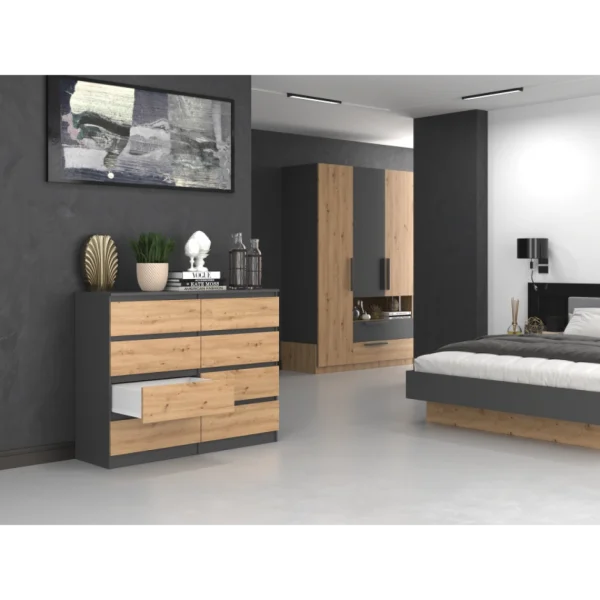 Top ventes Hucoco MILAN – Commode De Chambre 8 Tiroirs – 40x120x97cm – Style Moderne – M… 4