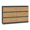 design à la mode Hucoco MILAN – Commode De Chambre Large 6 Tiroirs – 30x120x77cm – Style Scand… 14