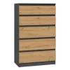 Hucoco MILAN – Commode Moderne 5 Tiroirs – 70x40x112 Cm – Meuble De Rangemen… marque pas cher 14