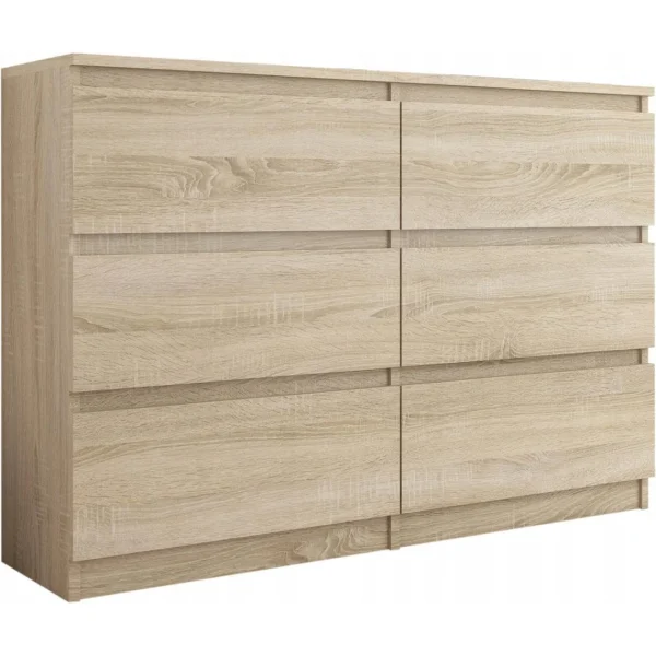 à prix réduits Hucoco MUNICH | Commode Style Scandinave Chambre/salon/bureau | 140x77x30 | 6… 1