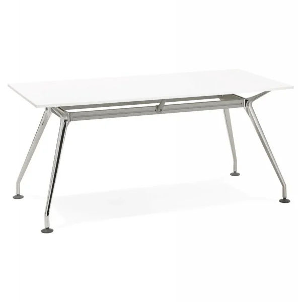 Alterego Bureau Droit Moderne ‘STATION’ Avec Plateau En Bois Blanc – 160×80 Cm grand choix 1