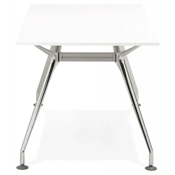 Alterego Bureau Droit Moderne ‘STATION’ Avec Plateau En Bois Blanc – 160×80 Cm grand choix 5