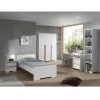 qualité d’originales Altobuy NASH WHITE – Lit 90x200cm + Chevet + Armoire 3P + Pack Bureau 11