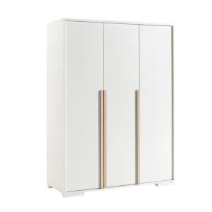 qualité d’originales Altobuy NASH WHITE – Lit 90x200cm + Chevet + Armoire 3P + Pack Bureau 13