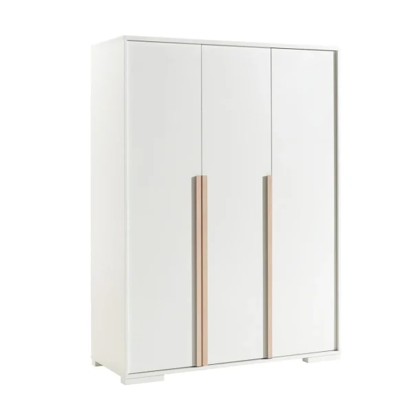 qualité d’originales Altobuy NASH WHITE – Lit 90x200cm + Chevet + Armoire 3P + Pack Bureau 5