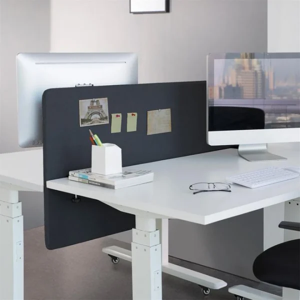 france Kimex Panneau Acoustique Séparateur De Bureau 150x60cm Gris Foncé 3