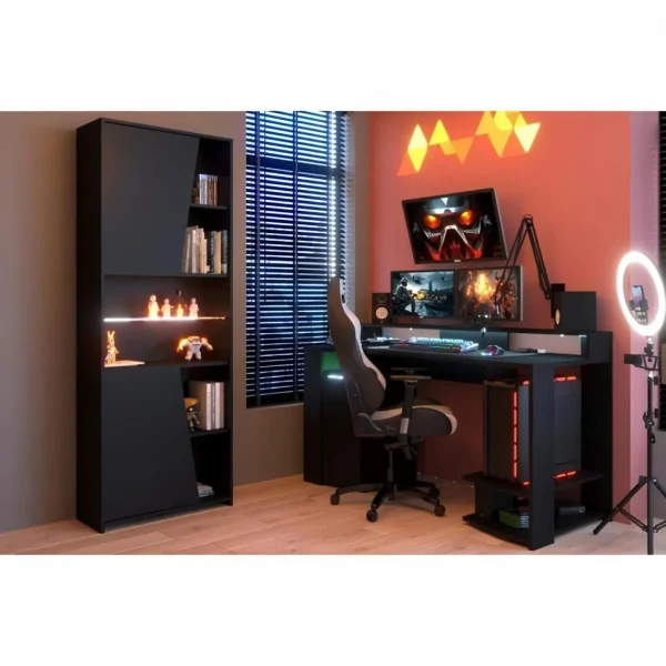 Meilleur Service BUT Bureau Gamer LED RACER Noir 3