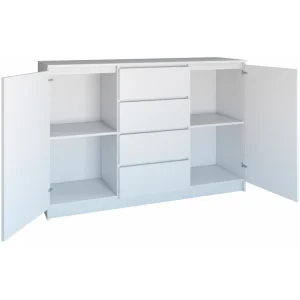 Hucoco PARME 140 | Commode Spacieuse Moderne 97x140x40 Cm | 2 Portes + 4 Tiro… à prix d'occasion 8
