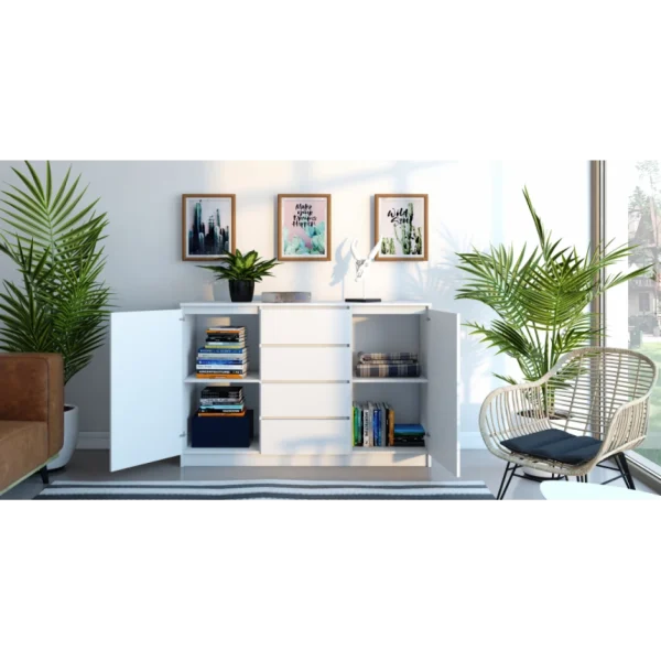 Hucoco PARME 140 | Commode Spacieuse Moderne 97x140x40 Cm | 2 Portes + 4 Tiro… à prix d'occasion 4
