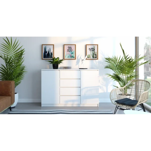 Hucoco PARME 140 | Commode Spacieuse Moderne 97x140x40 Cm | 2 Portes + 4 Tiro… à prix d'occasion 5