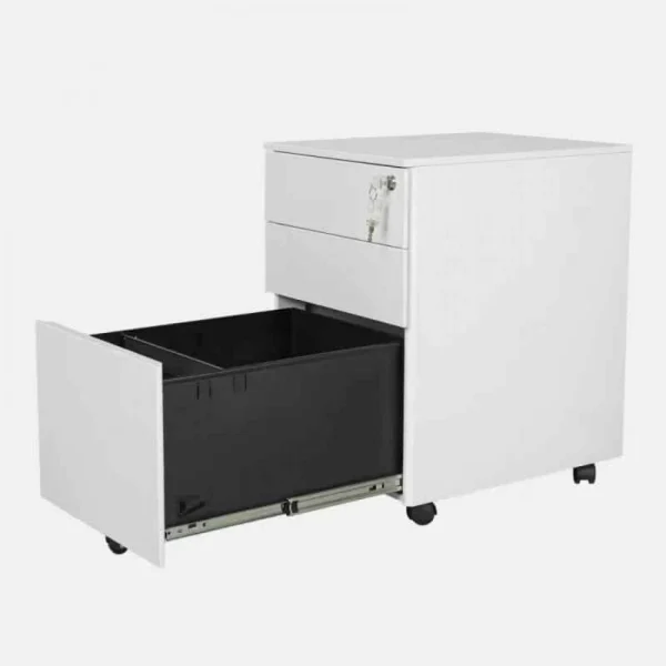 Bcelec PCP390-1W Caisson Mobile à Tiroirs En Acier Armoire De Bureau Chariot… mode 3