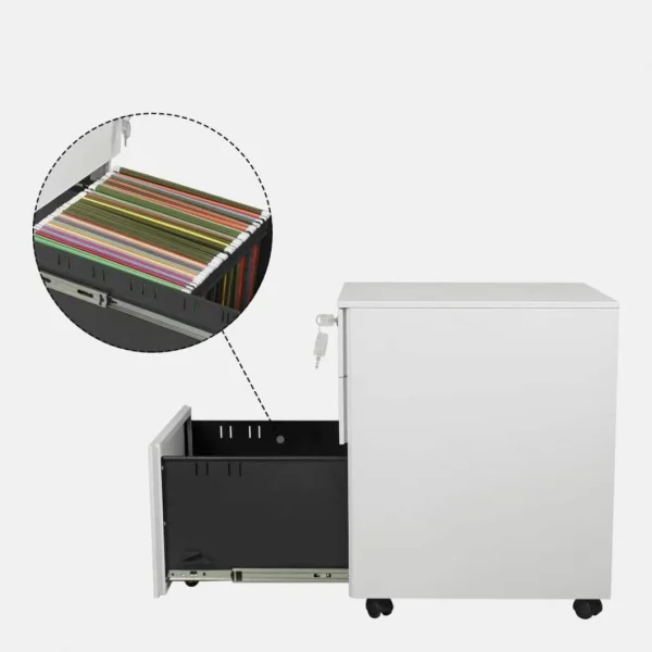 Bcelec PCP390-1W Caisson Mobile à Tiroirs En Acier Armoire De Bureau Chariot… mode 5