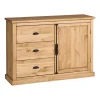 Zandiara Rangement 1 Porte 3 Tiroirs EDISON Pin Massif guranteed de qualité 14