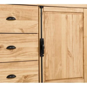 Zandiara Rangement 1 Porte 3 Tiroirs EDISON Pin Massif guranteed de qualité 11