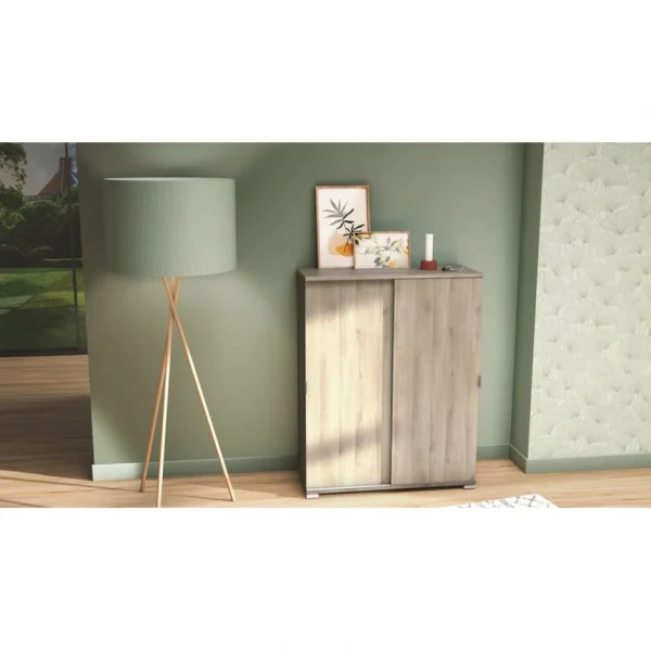 BUT Rangement 2 Portes Coulissantes PERFECT Imitation Chêne Kronberg excellent qulity 3