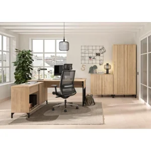 des prix incroyables BUT Retour Bureau L. 80 Cm FARO Imitation Chêne Et Noir 9
