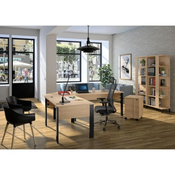 des prix incroyables BUT Retour Bureau L. 80 Cm FARO Imitation Chêne Et Noir 6
