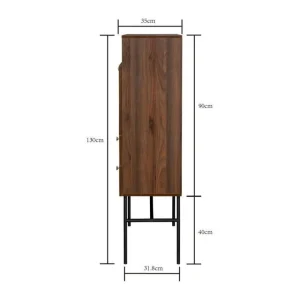 achetez pas cher SANS MARQUE Secrétaire 1 Porte Battante 2 Tiroirs – Bois Et Métal – L 90 X P 35 … 15