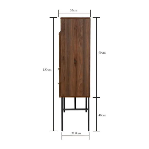 achetez pas cher SANS MARQUE Secrétaire 1 Porte Battante 2 Tiroirs – Bois Et Métal – L 90 X P 35 … 6