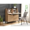 Vente-unique Secrétaire Avec 2 Portes – MDF – Naturel Et Noir – MALEDA Top ventes 17