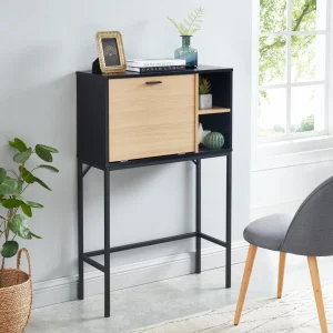 Baita Secrétaire SMART Bois Et Noir 1 Porte Et 2 Niches – L90cm De Qualité 9