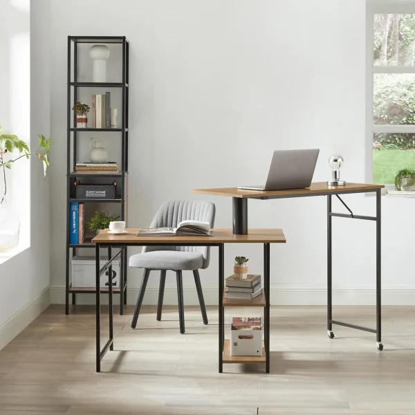 SoBuy® FWT93-F Bureau Informatique Bureau Rotatif 360°, Bureau D’ang… site officiel 3