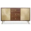 MENZZO Buffet 2 Portes Et 3 Tiroirs Solaris Bois Et Or Livraison Standard/Rapide 16