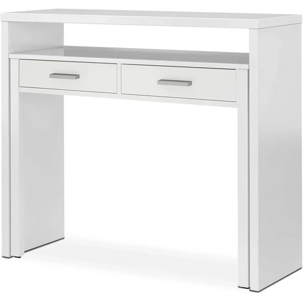 Pegane Table Console Extensible Convertible En Bureau Coloris Blanc Artik – L… luxe soldes 1