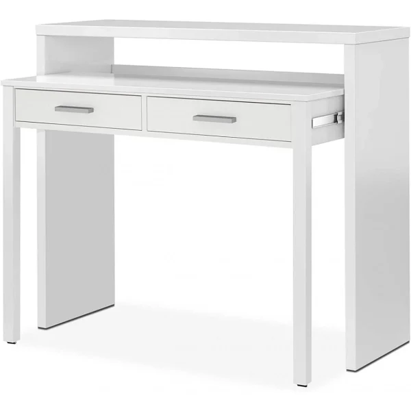 Pegane Table Console Extensible Convertible En Bureau Coloris Blanc Artik – L… luxe soldes 3