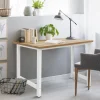 magasin pas cher ML Design Modern Living Table De Bureau D’ordinateur Informatique En MDF Métal 120×60 Cm Chê… 17
