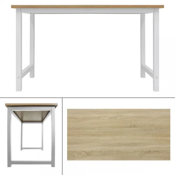 magasin pas cher ML Design Modern Living Table De Bureau D’ordinateur Informatique En MDF Métal 120×60 Cm Chê… 3