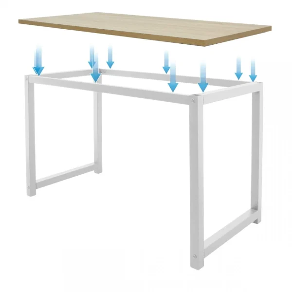 magasin pas cher ML Design Modern Living Table De Bureau D’ordinateur Informatique En MDF Métal 120×60 Cm Chê… 4