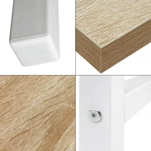 magasin pas cher ML Design Modern Living Table De Bureau D’ordinateur Informatique En MDF Métal 120×60 Cm Chê… 13