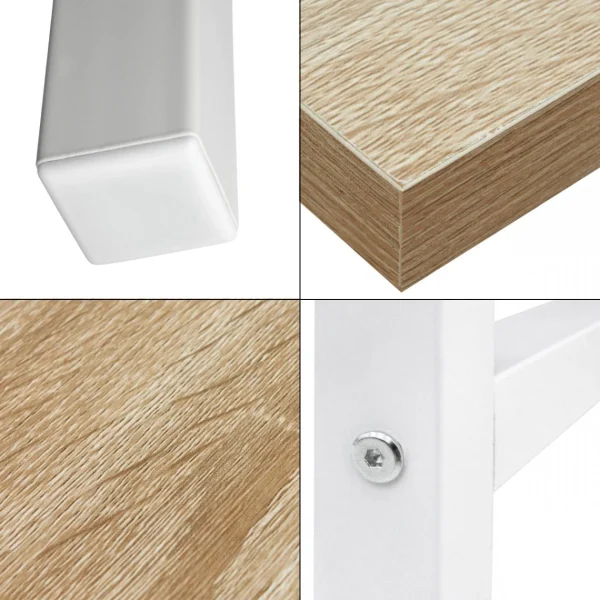 magasin pas cher ML Design Modern Living Table De Bureau D’ordinateur Informatique En MDF Métal 120×60 Cm Chê… 5