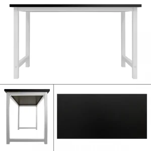 mode ML Design Modern Living Table De Bureau D’ordinateur Informatique En MDF Métal 120×60 Cm Noir… 9
