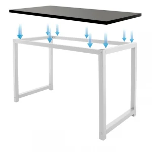 mode ML Design Modern Living Table De Bureau D’ordinateur Informatique En MDF Métal 120×60 Cm Noir… 11