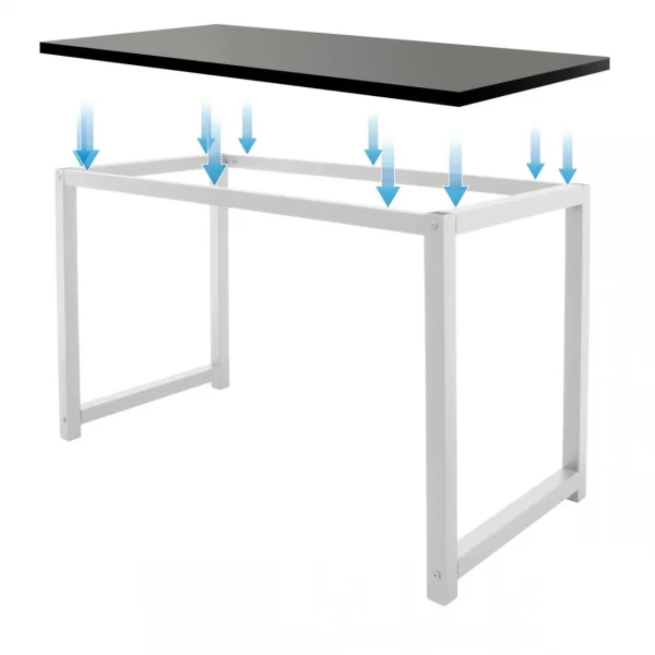 mode ML Design Modern Living Table De Bureau D’ordinateur Informatique En MDF Métal 120×60 Cm Noir… 4