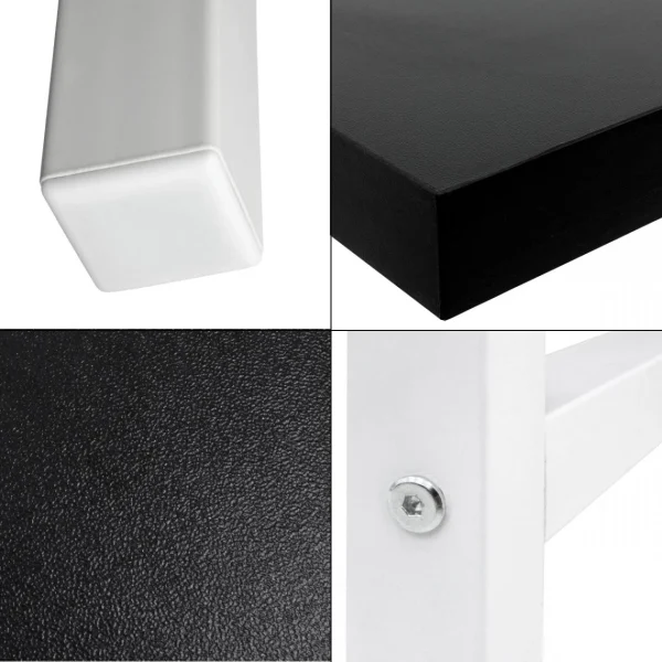 mode ML Design Modern Living Table De Bureau D’ordinateur Informatique En MDF Métal 120×60 Cm Noir… 5