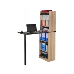 grossiste Simmob Bureau Haut Et Rangements Chêne Noir 11