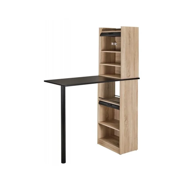 grossiste Simmob Bureau Haut Et Rangements Chêne Noir 5