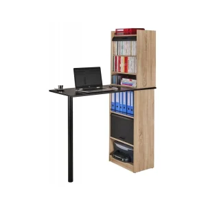 grossiste Simmob Bureau Haut Et Rangements Chêne Noir 15