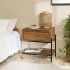 haute qualité MACABANE Table De Chevet 1 Niche Bois De Teck Recyclé 16