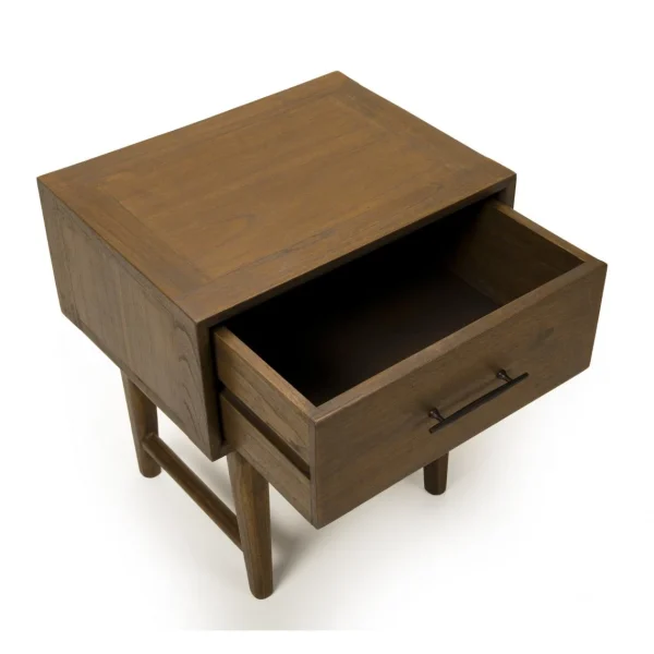 luxe soldes MACABANE Table De Chevet 1 Tiroir Bois De Mindi – LAYANA 5