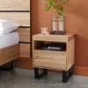 Baita Table De Chevet FELIX Effet Chêne Et Pieds En Métal 1 Tiroir Et 1 Ni… excellente qualité 5