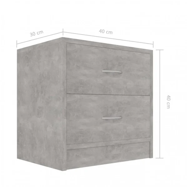Chunhelife Table De Chevet Gris Béton 40 X 30 X 40 Cm Aggloméré REMISE 6