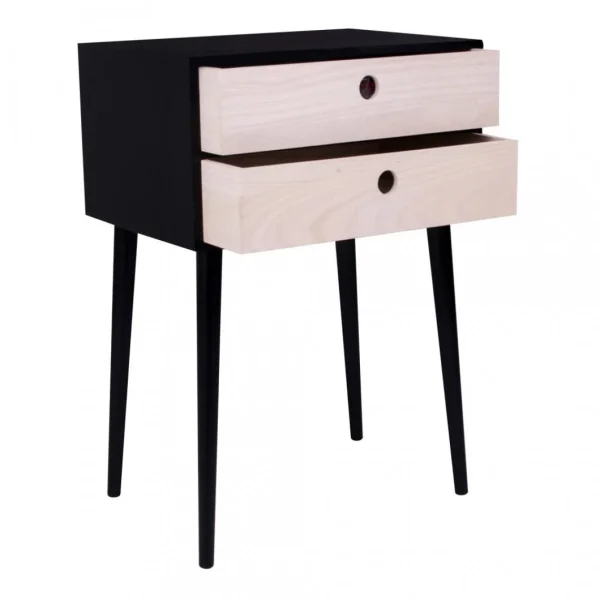 HOUSE NORDIC Table De Chevet Scandinave Noire 2 Tiroirs RIMINI Nouvelle tendance 3