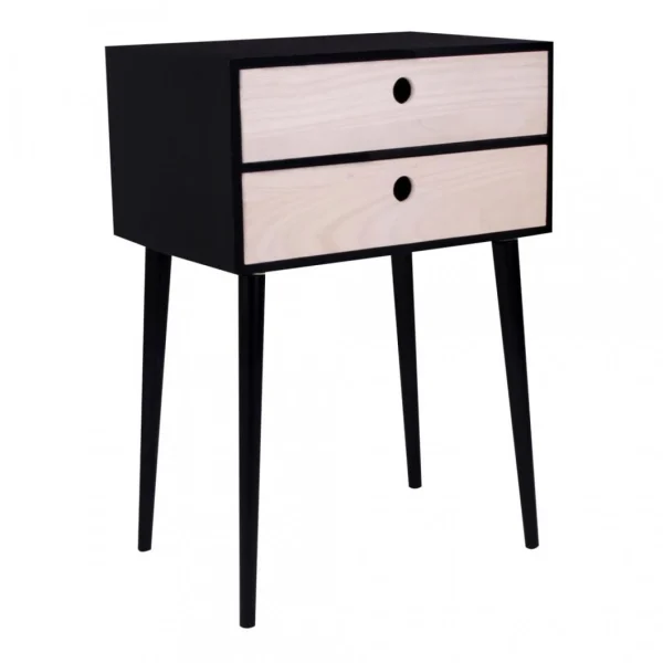 HOUSE NORDIC Table De Chevet Scandinave Noire 2 Tiroirs RIMINI Nouvelle tendance 1